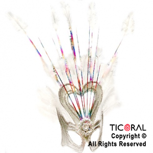 ANTIFAZ COMPARSA 1 CORAZON COLOR BLANCO x 1